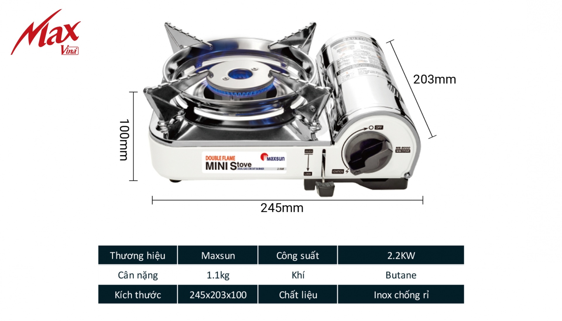 Bếp ga du lịch MS-8000 Plus