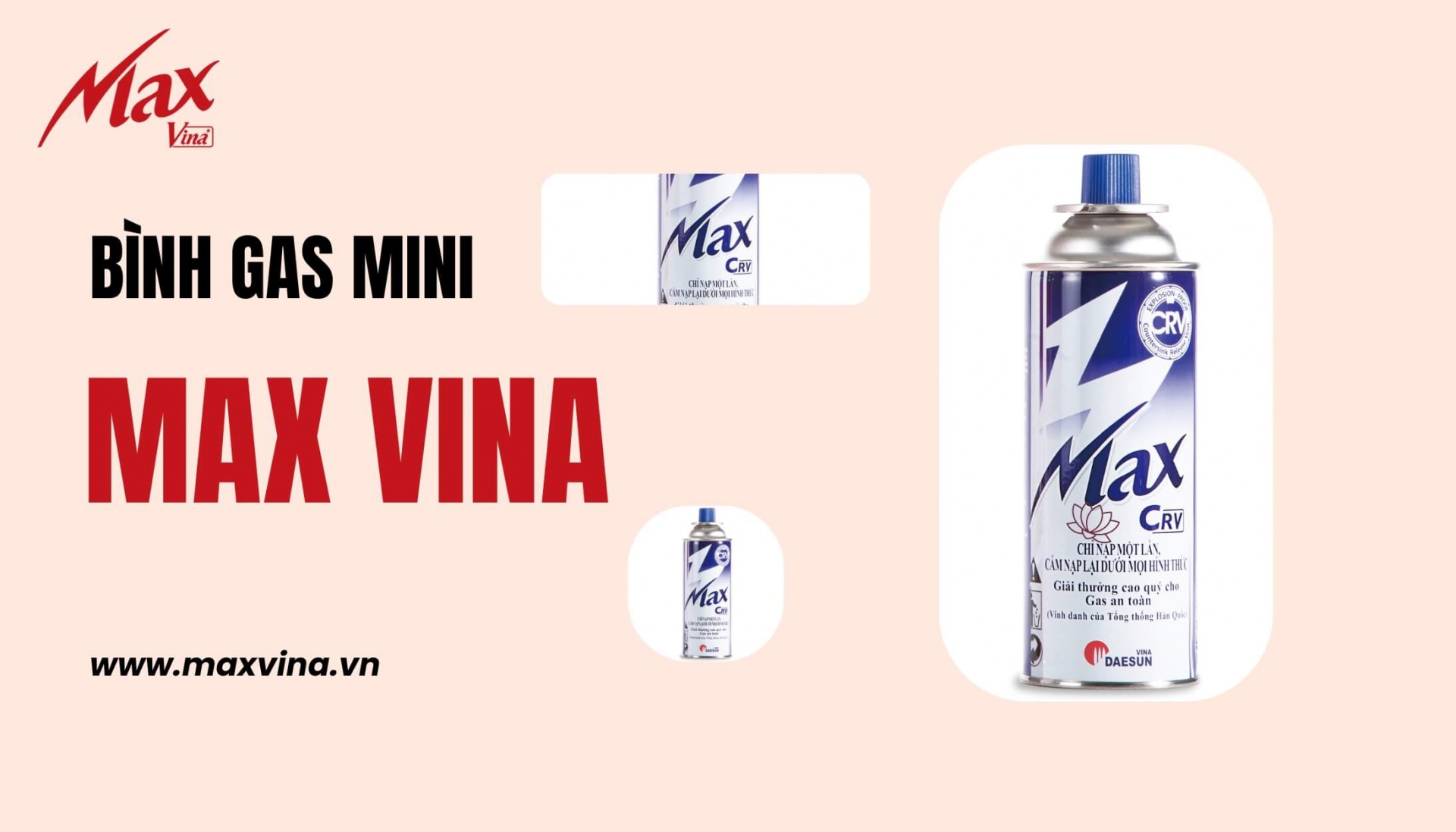 Bình ga mini tại Max Vina