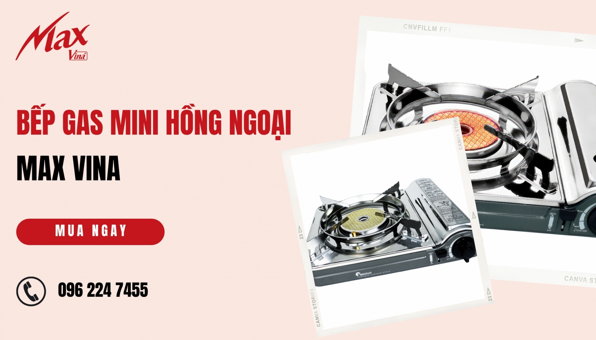 Mua bếp gas mini hồng ngoại tại Max Vina