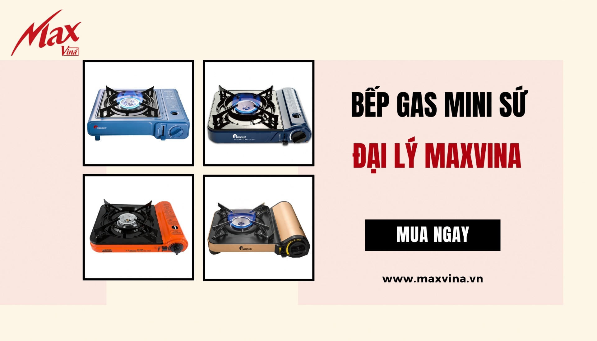 Mua bếp gas mini sứ tại Maxvina